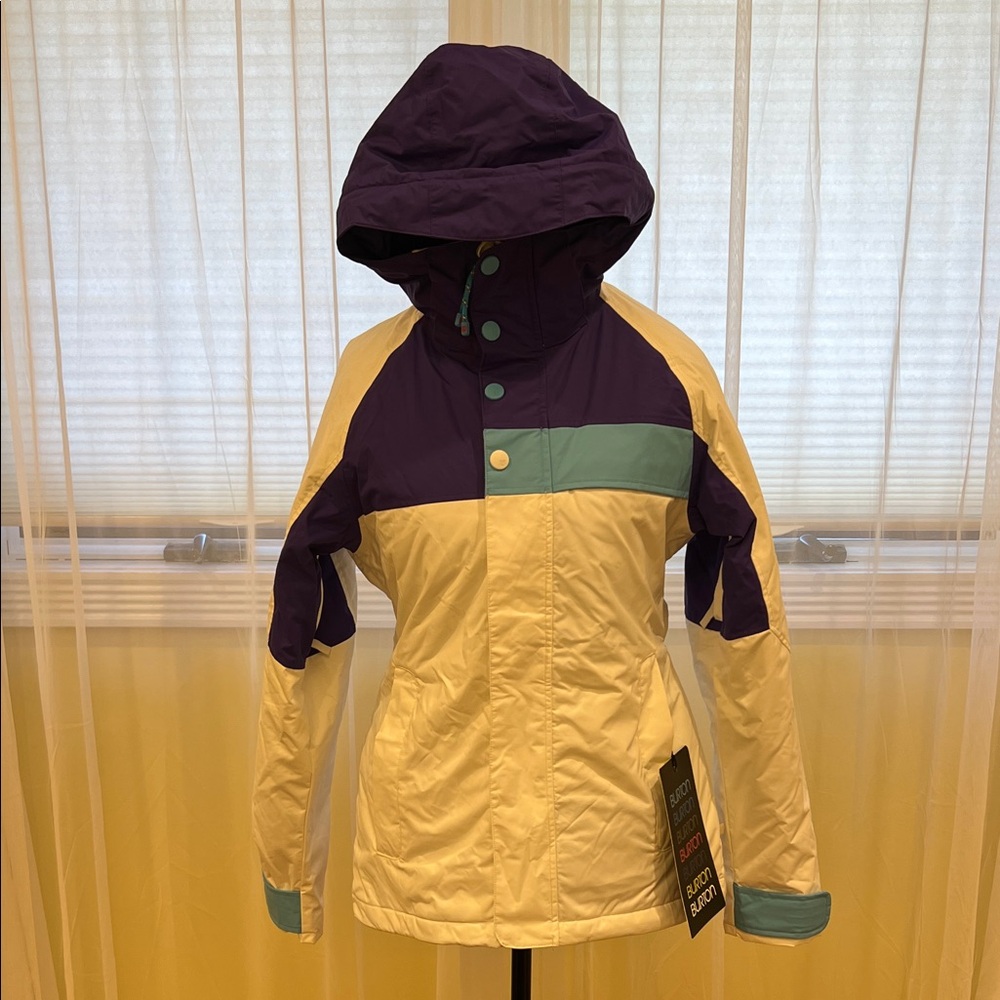 Women’s Burton Method Jacket; bright white colorblock (white, purple, blue)